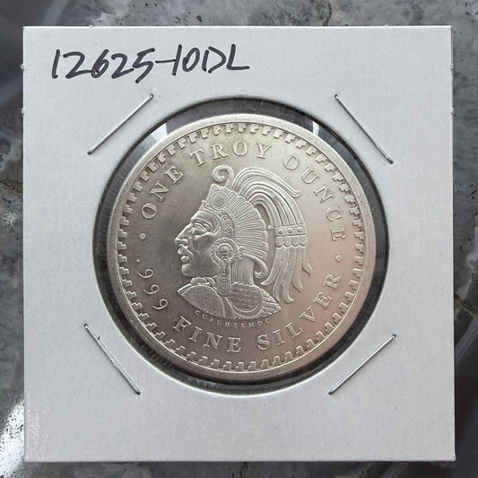 Mexico One Troy Ounce .999 Cuauhtemc Aztec calendar #12625-10DL.