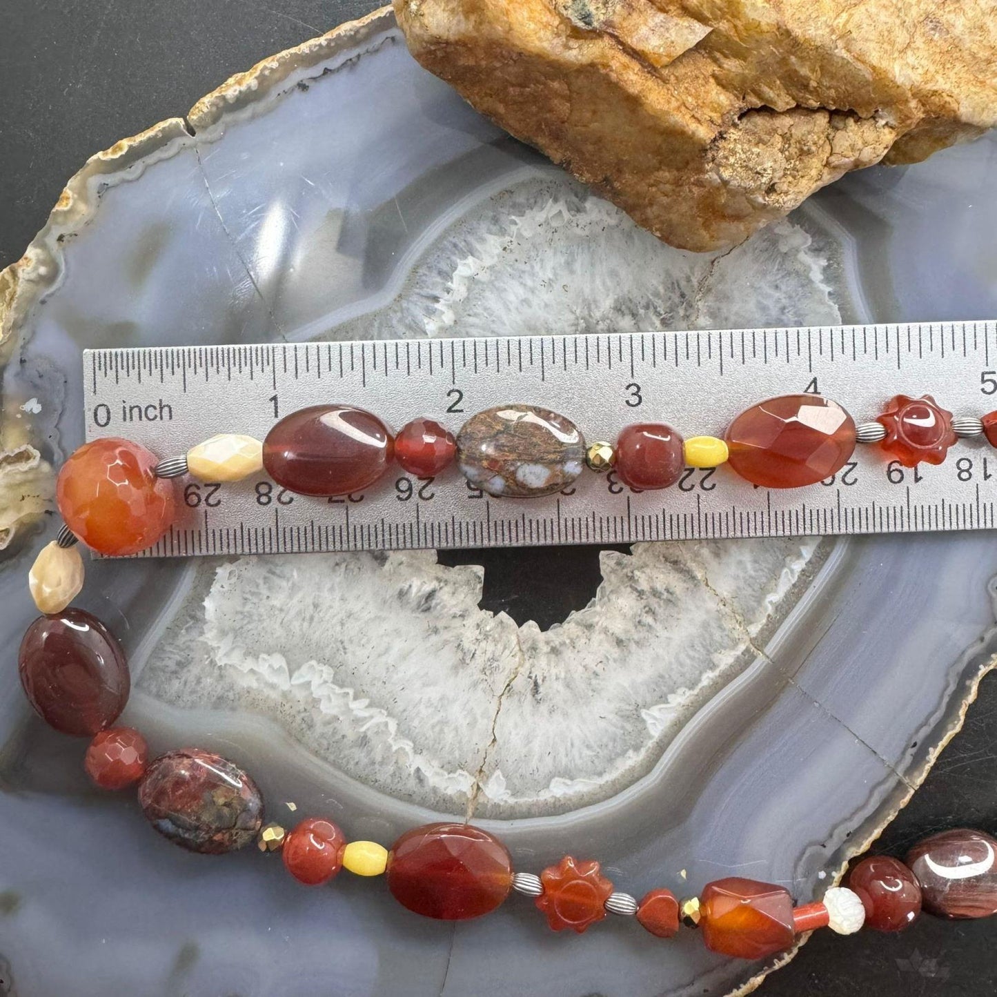 Carolyn Pollack Sterling Silver  Multi Earthtone Gemstone Beaded Necklace For Women