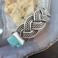 Sterling Silver Woven Rope With Square Turquoise Fashion Bracelet For Women