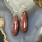 Sterling Silver Teardrop Plum Moss Agate Slab Dangle Earrings For Women #536