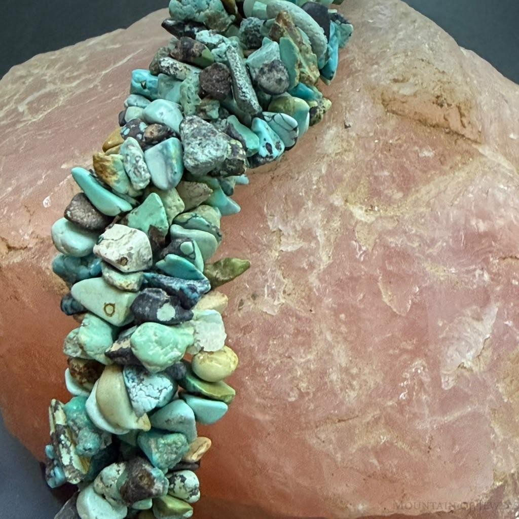 Desert Rose Trading Sterling Silver 5 Interwoven Strand Rough Turquoise Necklace For Women