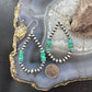 Sterling Silver 4mm Navajo Pearl Southwester Style & 6mm Turquoise Bead Hoop Earrings For Women