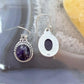 Sterling Silver Southwestern Style Oval Amethyst Dangle Earrings For Women