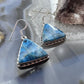 Sterling Silver Southwestern Style Triangle Blue Apatite Dangle Earrings For Women