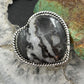 Sterling Silver Southwestern Style White Buffalo Heart Shape Ring Size 8 For Women