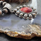 Native American Sterling Silver Teardrop Spiny Oyster w/Pearls Pendant For Women
