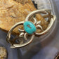 Vintage Native American Silver Oval Turquoise Sandcast Bracelet For Women #1