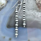 Native American Sterling Silver  Navajo Pearl Bead 2 Sizes Row Dangle Earrings For Women