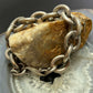 Signed Vintage Heavy Silver Chunky Oval Link 8" Fashion Bracelet For Women