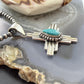 Sterling Silver Southwestern Style Teardrop Turquoise Unisex Zia Pendant