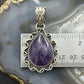 Sterling Silver Southwestern Style Teardrop Charoite Decorated Pendant For Women