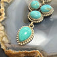 Sterling Silver Southwestern Style KingmanTurquoise Lariat Cluster 23" Necklace For Women