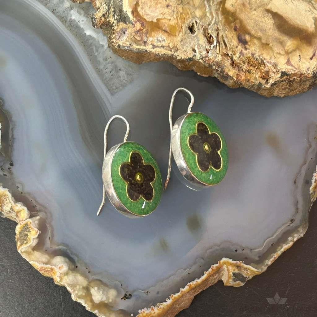 Carolyn Pollack Sterling Silver Turquoise&Amethyst Chip Inlay Dangle Earrings For Women