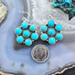 Native American Sterling Kingman Turquoise Cluster Dangle Earrings For Women