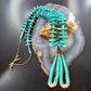 Vintage Native American Disk Beads Turquoise & Spiny Oyster Jacla Necklace For Women