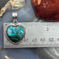 Sterling Silver Southwestern Style Azurite Malachite Decorated Heart Pendant For Women