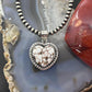 Sterling Silver Southwestern Style Wild Horse Decorated Heart Pendant For Women