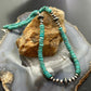 Sterling Silver Southwestern Style Turquoise Beads & Sterling Beads 18"-20" Necklace For Women