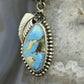 Sterling Silver Southwestern Style Triangular Golden Hill Turquoise Pendant For Women