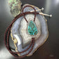 Sterling Silver Southwestern Style Large Azurite Malachite Decorated Bolo Tie For Men