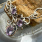 Carolyn Pollack Sterling Silver & Brass Faceted Amethyst 17.5" Swirl Decorated Necklace For Women