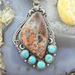 Sterling Silver Southwestern Style Dendritic Jasper & Turquoise Pendant For Women