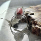 Sterling Silver Southwestern Style Coral Ring Size 7 For Women