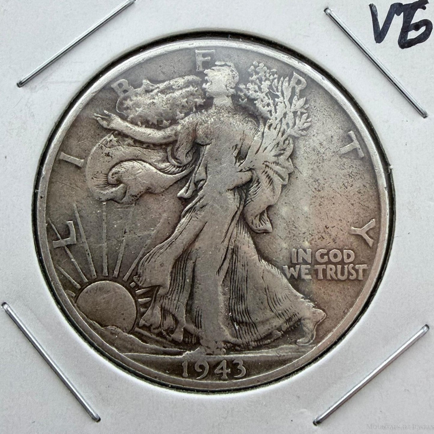 1943 US Walking Liberty Half Dollar 90% Silver VG-F #121725-7E