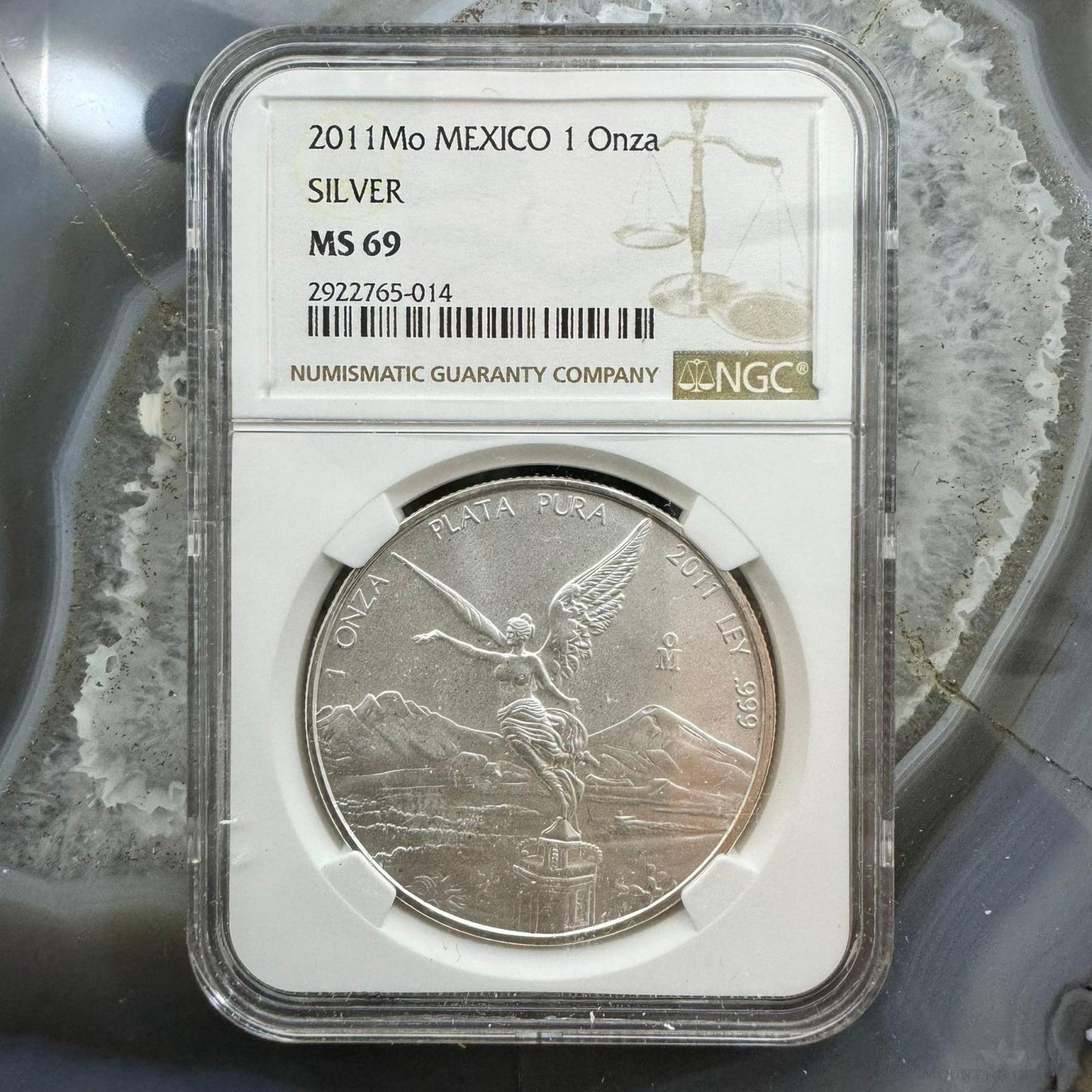 2011 Mexico 1.0ozt .999 Fine Silver Round NGC MS69 #2922765-014 Beautiful