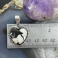 Sterling Silver Southwestern Style White Buffalo Heart Pendant For Women