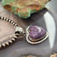 Sterling Silver Southwestern Style Charoite Decorated Heart Pendant For Women #2