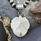 Sterling Silver Southwestern Style Oval Dark Emerald Decorated Pendant For Women