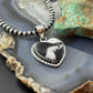 Sterling Silver Southwestern Style White Buffalo Decorated Heart Pendant For Women