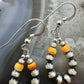 Sterling Silver Navajo Pearl Beads & Spiny Oyster Hoop Dangle Earrings For Women