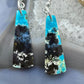 Sterling Silver Trapezoid Chrysocolla Slab Dangle Earrings For Women #211