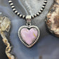 Sterling Silver Southwestern Style Phosphorite Decorated Heart Pendant For Women