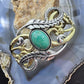 Carolyn Pollack Sterling Silver & Brass Oval Turquoise Decorated Bracelet For Women