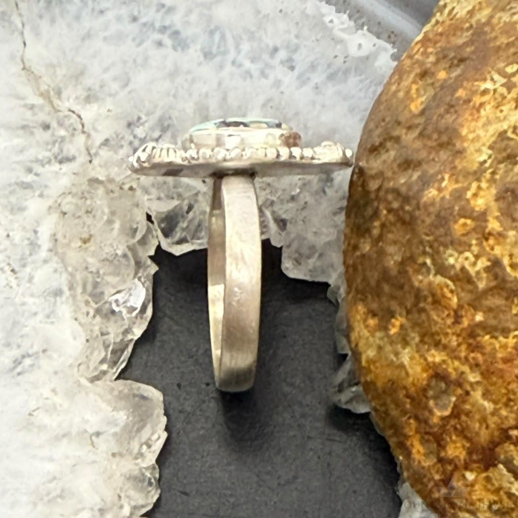 Sterling Silver Southwestern Style Natural Golden Hill Turquoise Adjustable Ring For Women