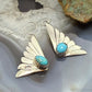 Michael Nez Navajo Sterling Silver Oval Turquoise Cloud Dangle Earrings For Women