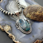 Sterling Silver Southwestern Style Oval Chrysocolla Decorated Pendant For Women