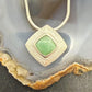 Carolyn Pollack Sterling Square Variscite Pendant 16"-18" Snake Chain Necklace