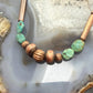 Southwestern Style 3-9.5mm Copper Navajo Pearl Round,Cylinder w/Carico Lake Turquoise 22" Necklace For Women