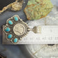 Sterling Silver Southwestern Style 1936 Mercury Dime & Kingman Turquoise Pendant