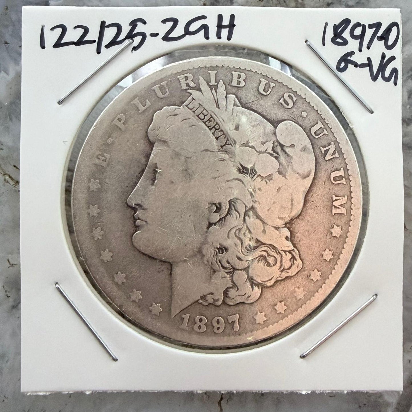 US 1897-O 90% Morgan Silver Dollar G-VG #122125-2GH