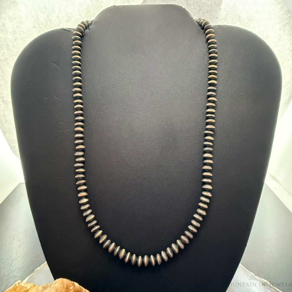 Copper Navajo Pearl Beads Saucer 6 mm Necklace Length 18"-20" For Women