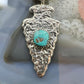 Gary Custer Navajo Native American Sterling Silver Tufa Cast Turquoise Arrowhead Unisex Pendant