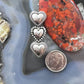 Susan Barkann Sterling Silver 3 Decorated Hearts Fashion Brooch For Women