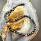 Sterling Silver Southwestern Style 8mm Smoky Onyx Beads 20" Necklace For Women