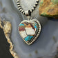 Sterling Silver Southwestern Style Turquoise Spiny Oyster Heart Pendant For Women #1