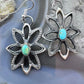 Linberg Billah Native American Sterling Silver Turquoise Sandcast Dangle Earrings For Women